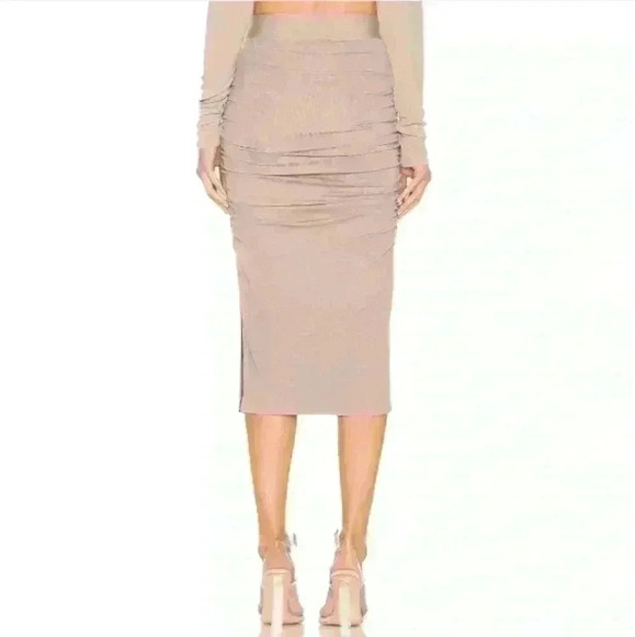 Revolve LA Made Moon Rock Gathered Midi Skirt - Picture 3 of 4